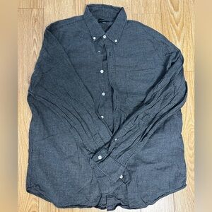 Club Monaco Brushed Flannel Dark Gray Button-Down